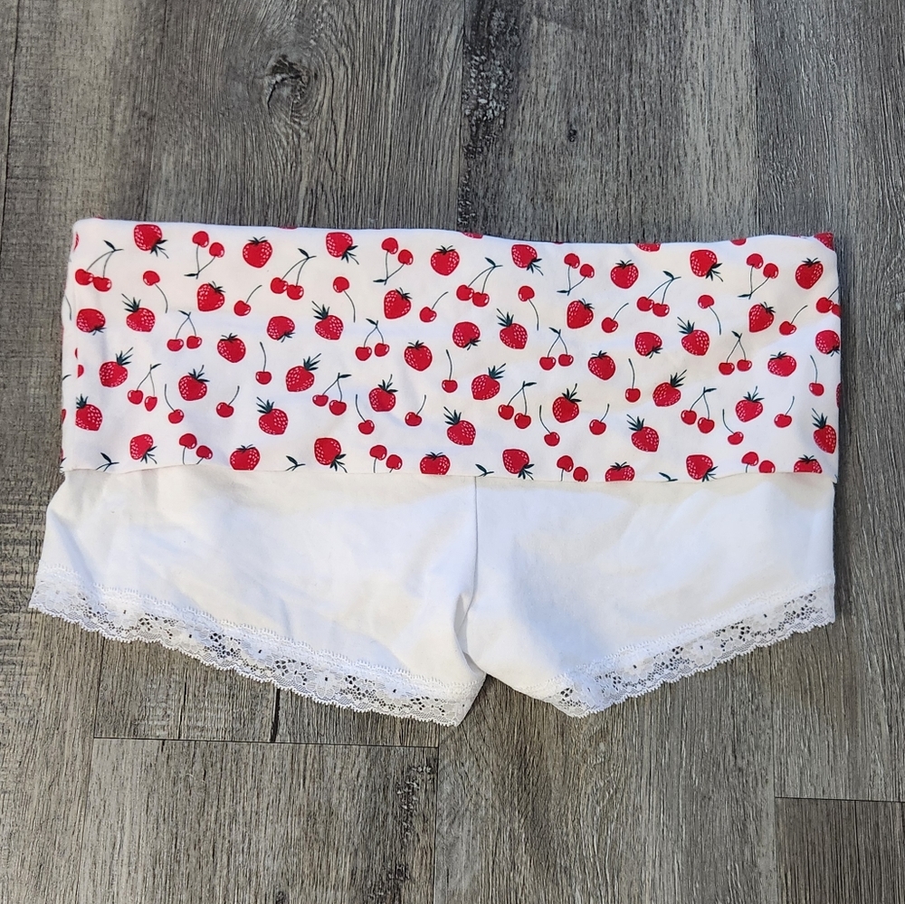 New!Frankies Bikini x Pink Blooklyn Cotton Shorts‎ Berry Print/white - Picture 6 of 9